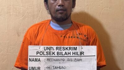 Meswanto alias Baim Berhasil di ringkus unit Reskrim Polsek Bilah hilir di duga mengedar kan narkoba